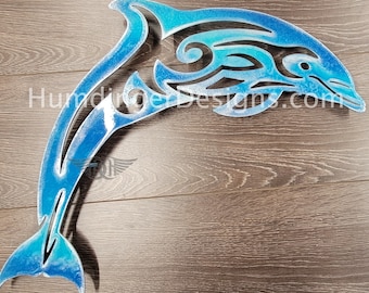 Dolphin Metal Wall Art - Bathroom Decor - Dolphin Art - Metal Wall Sculpture - Free Shipping - Metal Art - Marine - Ocean Blend - Humdinger