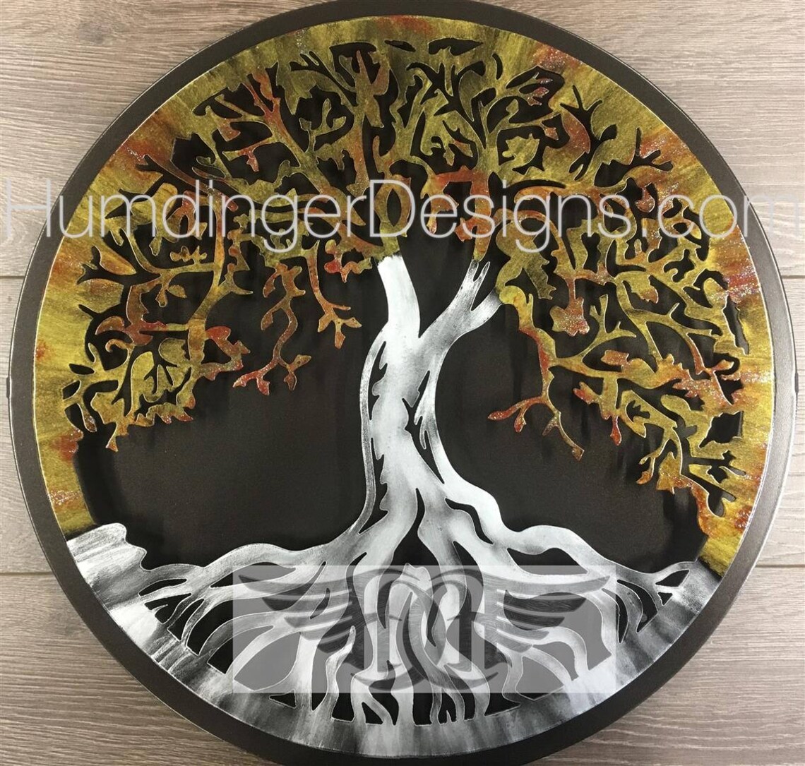 Tree of Life Metal Wall Decor Circle Tree Wall Sculpture Etsy