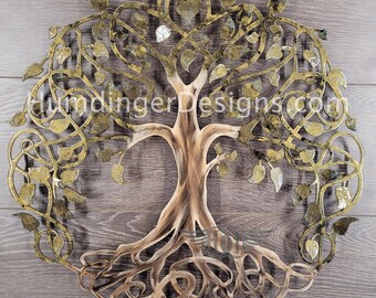 Tree of Life Metal Wall Art: Infinity Tree Decor (28” Diameter)