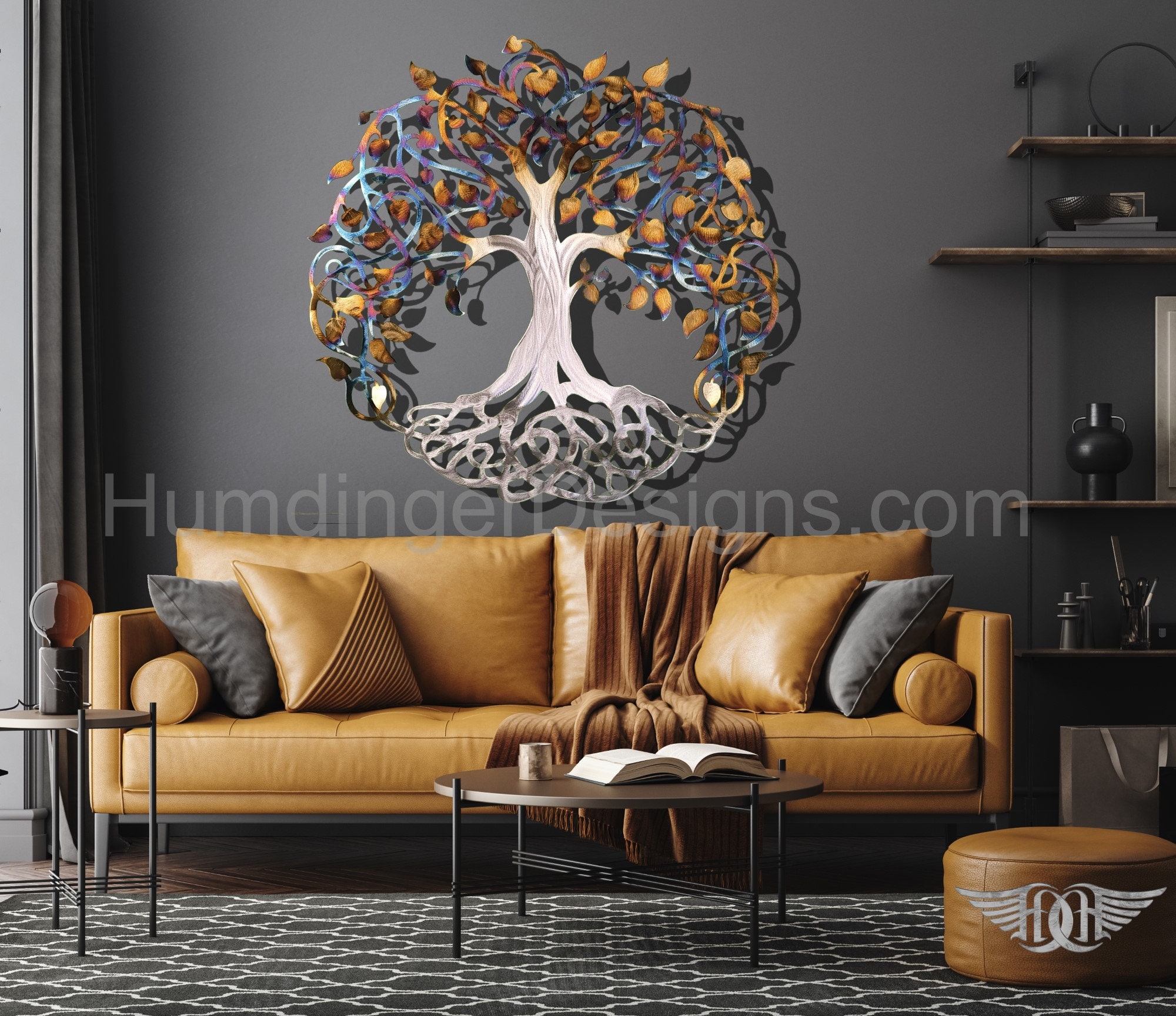 Large Metal Wall Art Stainless Steel Infinity Tree of Life Wall