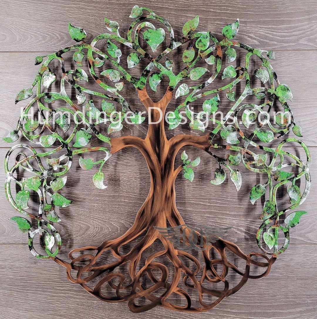 Metal Tree of Life Wall Art: Green Pearl Infinity Tree Decor - Etsy