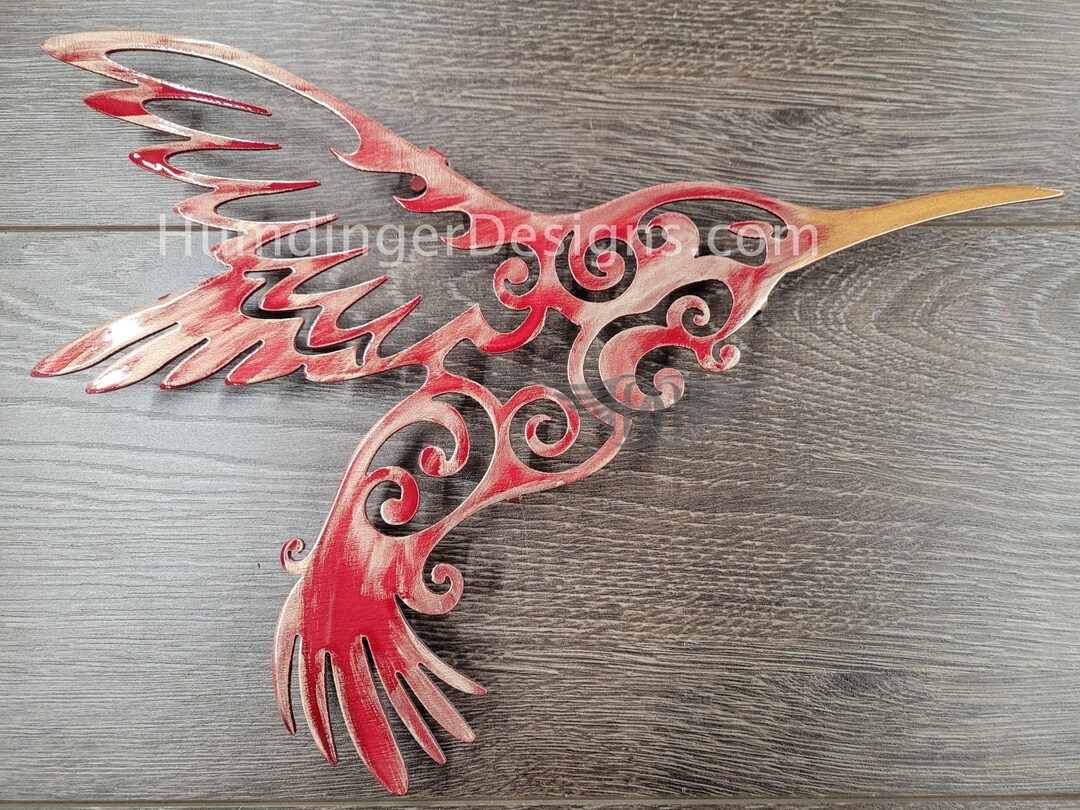 Metal Wall Art - Hummingbird - Red - Humdinger Designs - Aluminum ...