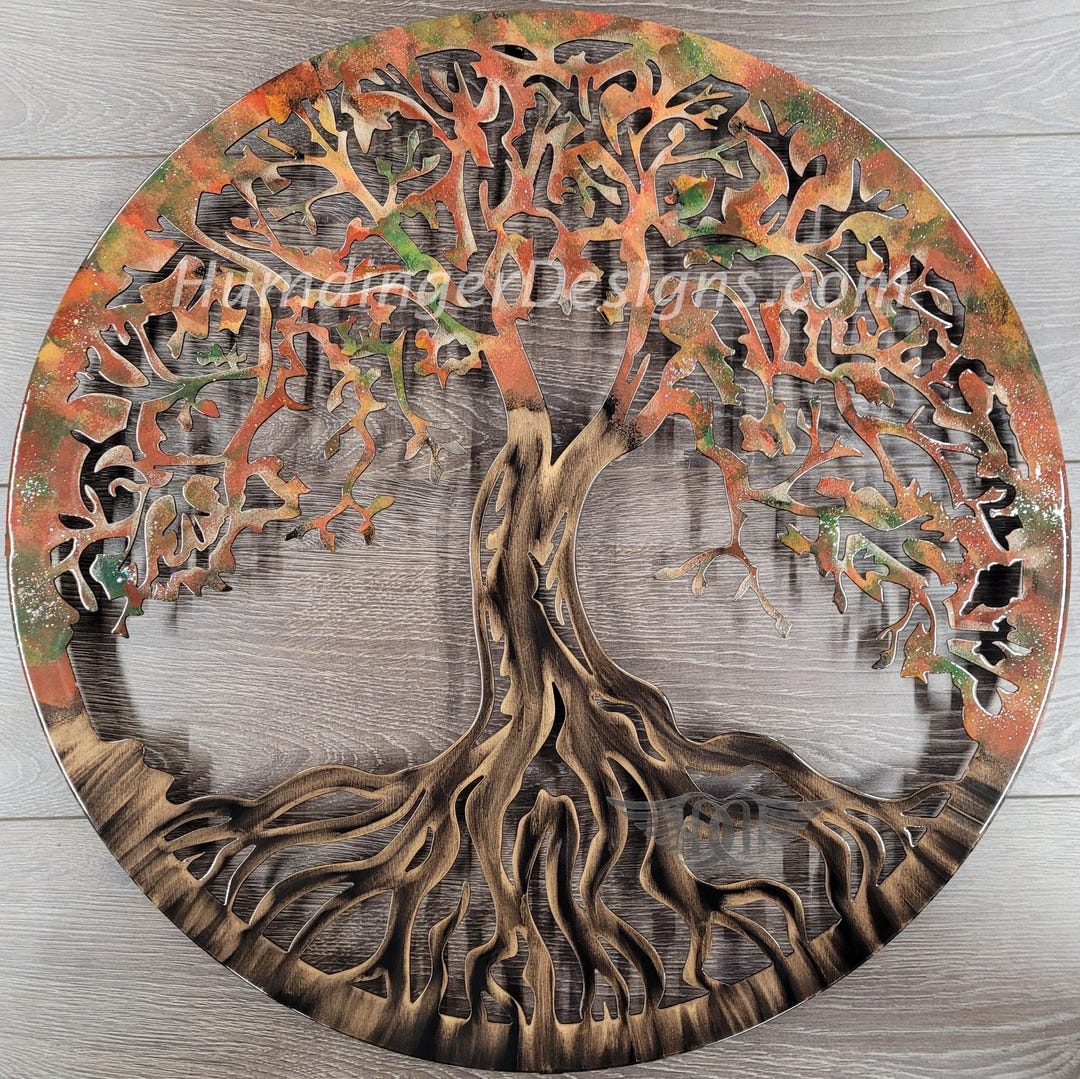 Metal Wall Art Tree of Life - 36 Inches - Autumn Blend - Fall Colors ...