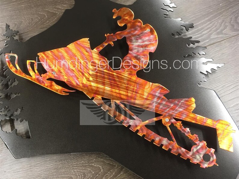 Snowmobile Metal Wall Art Etsy