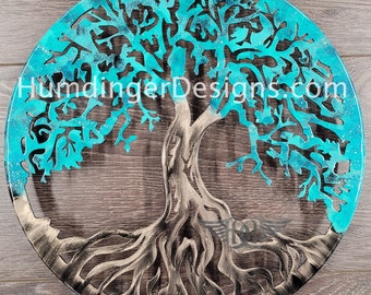 Árbol de la vida de metal para pared: decoración de jardín zen de Humdinger Designs