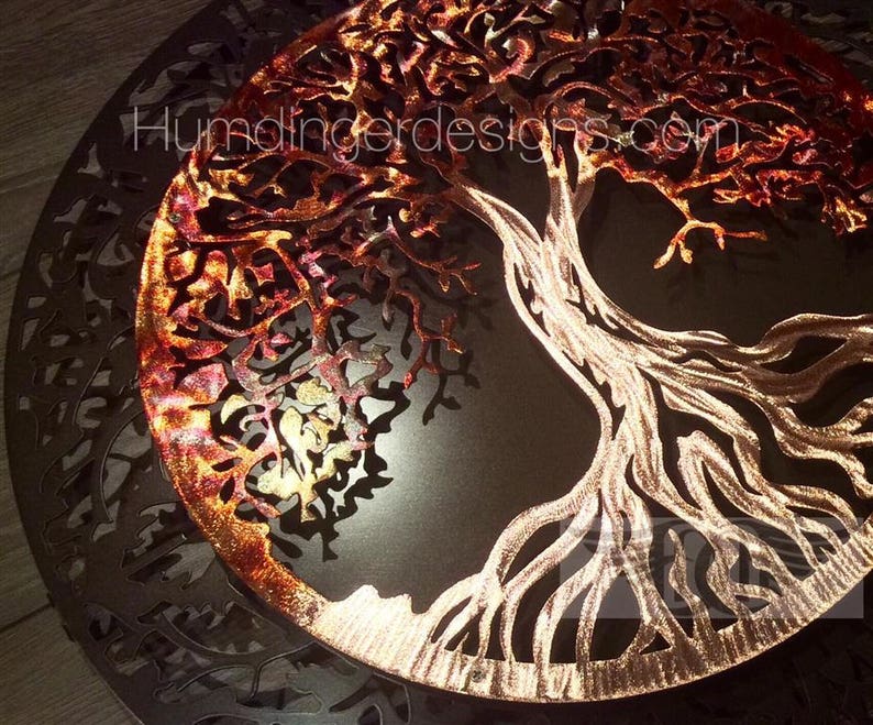 Raw Ground and Heated Copper Tree of Life Decor Wall Art Etsy