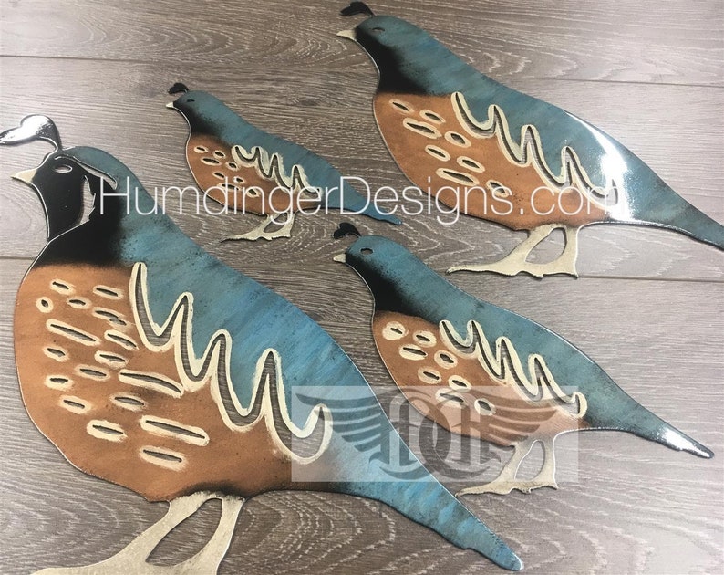 Quail Family Metal Wall Decor Etsy