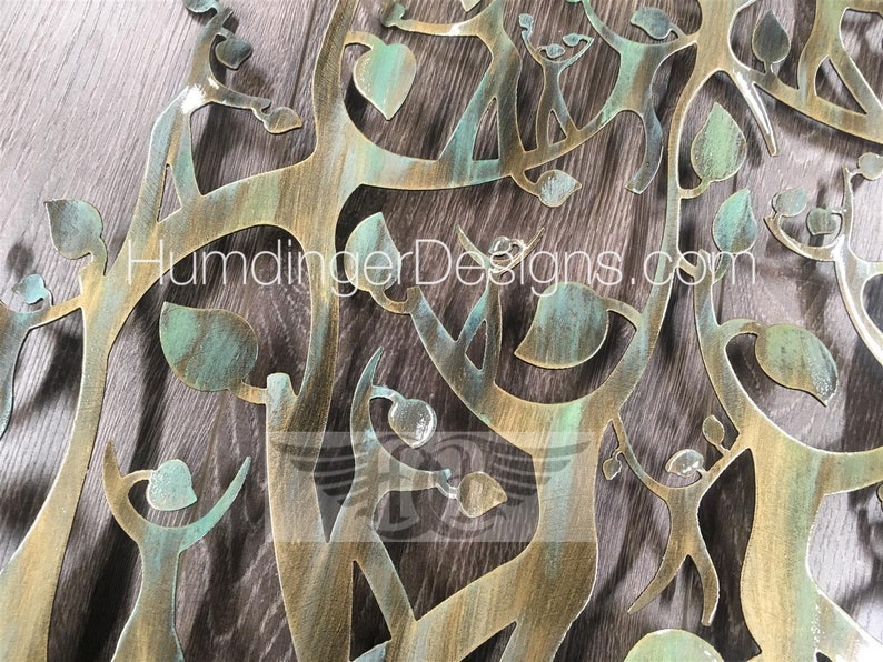 Family Tree Metal Wall Decor Wall Sculpture Brass Verdigris Etsy