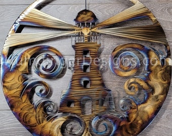 Lighthouse Metal Wall Art  - Fired Steel  - Humdinger Designs