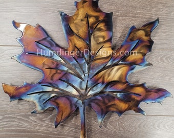 Maple Leaf - Metal Wall Art - Cold Rolled Steel - Heated Steel - Humdinger Designs