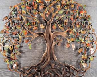 Infinity Tree - Sizes to 45 inches - Metal Wall Art - Decor - Indoor - Outdoor - Autumn Blend Sparkle - Tree of Life - Humdinger Designs