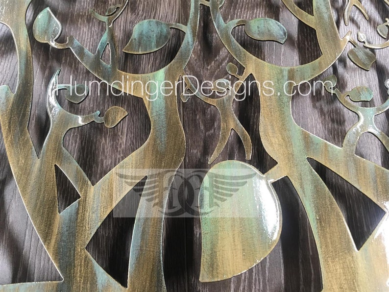 Family Tree Metal Wall Decor Wall Sculpture Brass Verdigris Etsy
