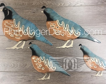 Quail Family Metal Wall Decor