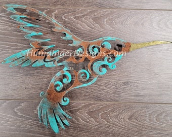 Envío gratuito - Arte de pared de metal con colibrí - Decoración de pared de metal