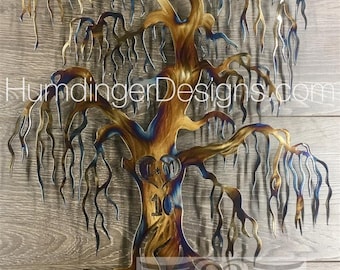 9th Anniversary (Willow) Gift - Tree of Life - Willow Tree - Wall Decor - Custom - Personalized - Carve Your Initials