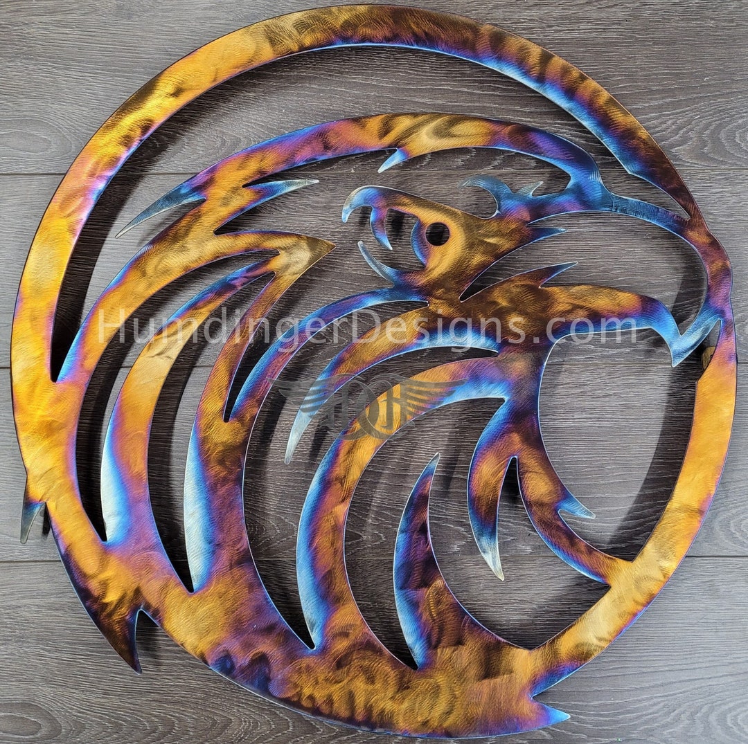 Eagle Metal Wall Art Stainless Steel Large 28 Inch Diameter Humdinger ...