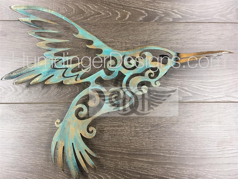 Large Hummingbird Metal Wall Art Metal Wall Decor Etsy