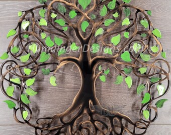 Infinity Tree - Sizes to 45 inches - Metal Wall Art - Decor - Indoor - Outdoor - Green Pearl Classic - Tree of Life - Humdinger Designs