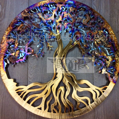 Metal Wall Art Stainless Steel Tree of Life Wall Decor Wall - Etsy