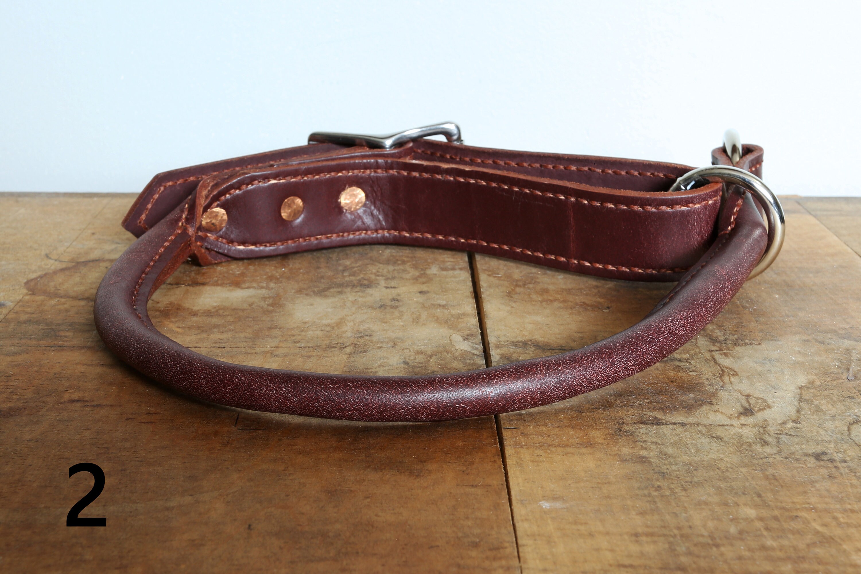 Adjustable Rolled Leather Martingale Dog Collars Etsy