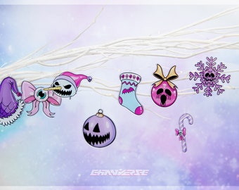 Pastel Goth Christmas Ornaments!