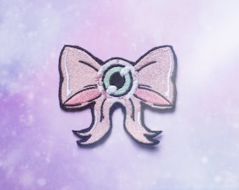 Pastel Goth Eye Bow | Embroidered Patch