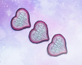 Pastel Goth Horror Heart | Embroidered Patch