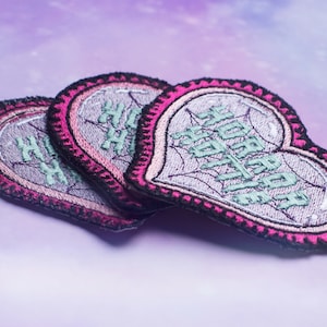 Pastel Goth Horror Heart | Embroidered Patch