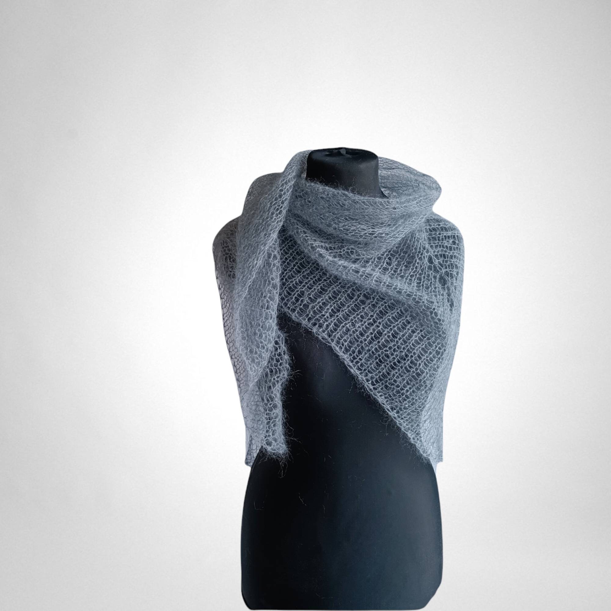 argue MOHAIR WOOL BIG STOLE シグネットシルバー