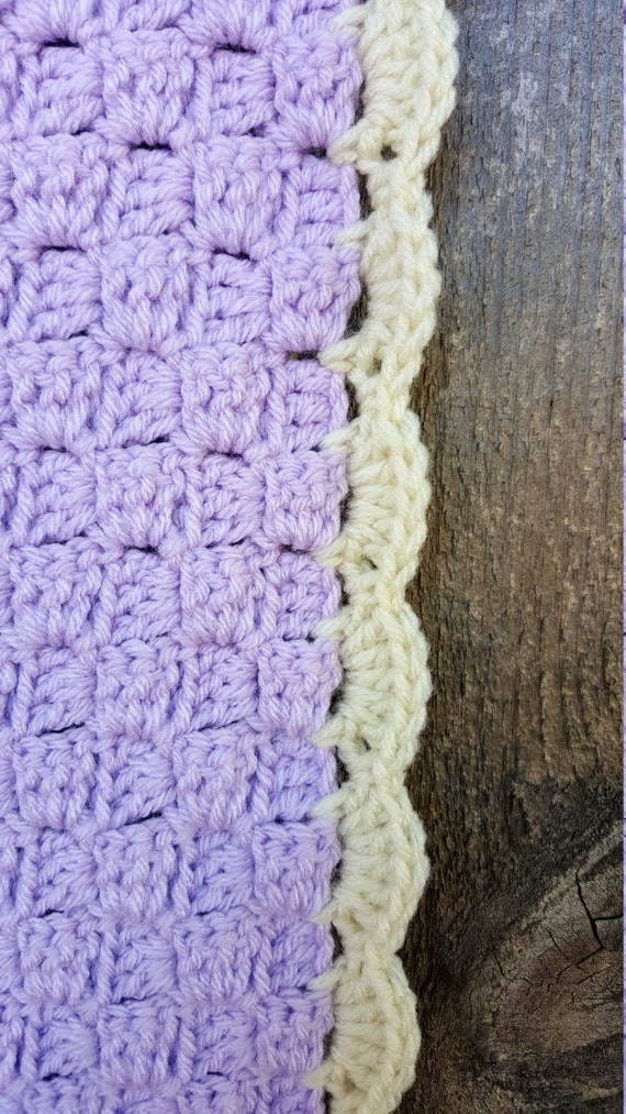 Items similar to Crochet Corner To CornerC2C Baby Blanket in LilacLavender with OffWhite Crochet baby patterns converse bootie booties pattern slippers sporty perfect bloglovin