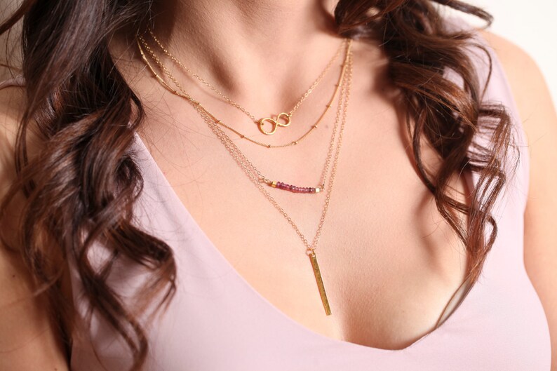 Layered Necklaces Set Dainty Necklaces Thin Chain Necklaces Gemstone Necklaces