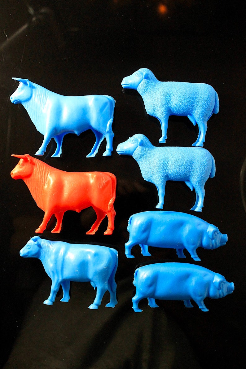 Ajax Hollow Belly Farm Animals Vintage Soft Plastic Farm Toys - Etsy