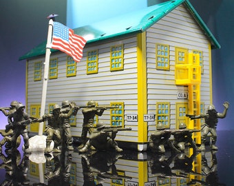 Marx Army Two Story Barracks Vintage Military Playset