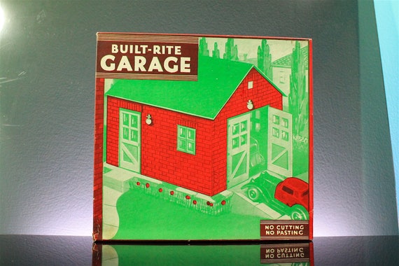 Built Rite Private Garage Vintage 1936 Cardboard Building Etsy