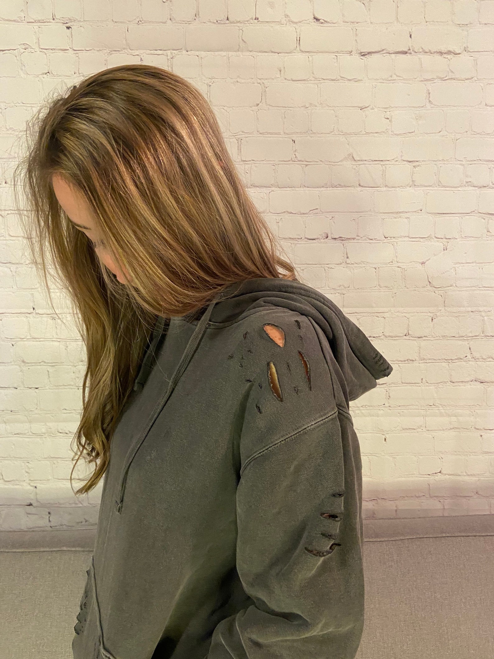 distressed nike sweatshirt