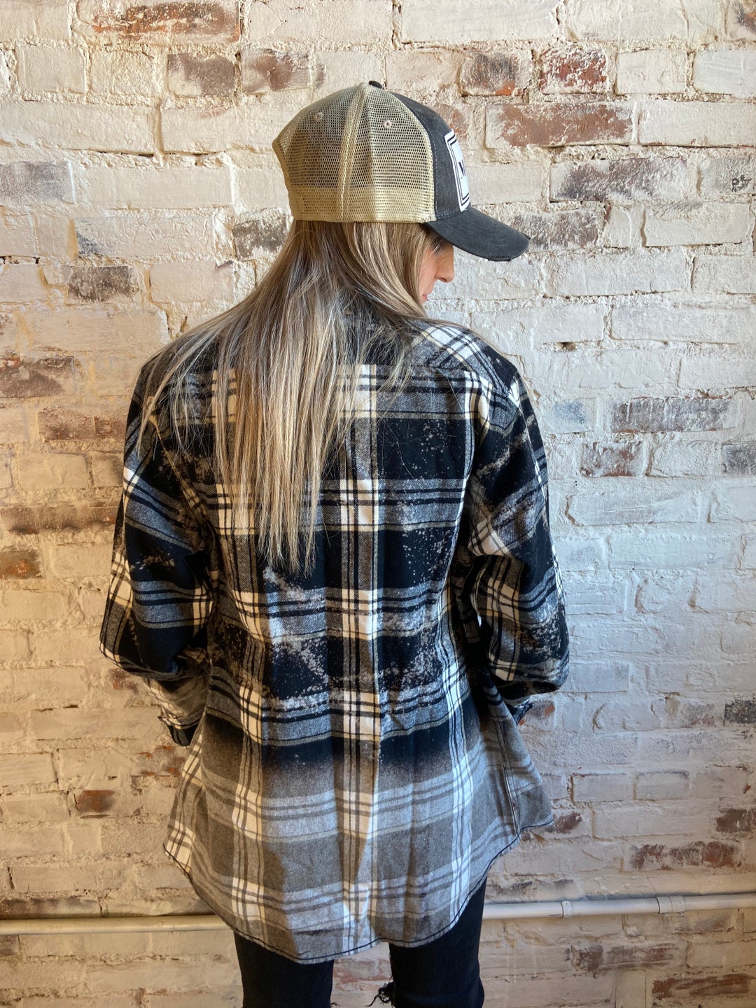 VETEMENTS Bleached My Name Is Vetements Flannel Shirt