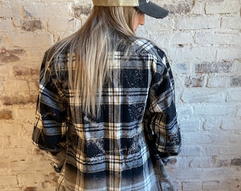 Bleached flannel shirt for women bleached flannel women bleached shirt for women bleached distressed flannel acid wash half bleached