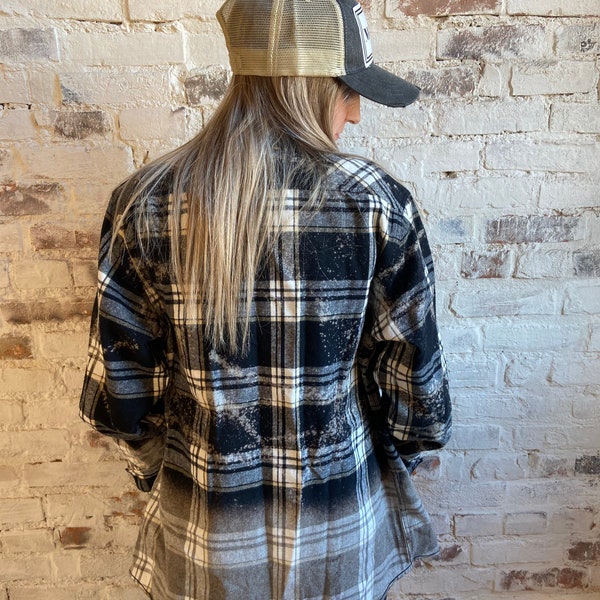 Bleached flannel shirt for women bleached flannel women bleached shirt for women bleached distressed flannel acid wash half bleached