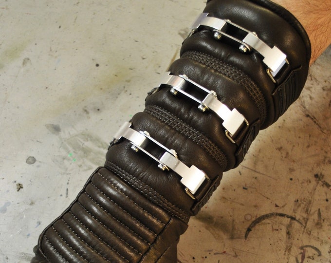 Real Leather Glove With Buckles Etsy