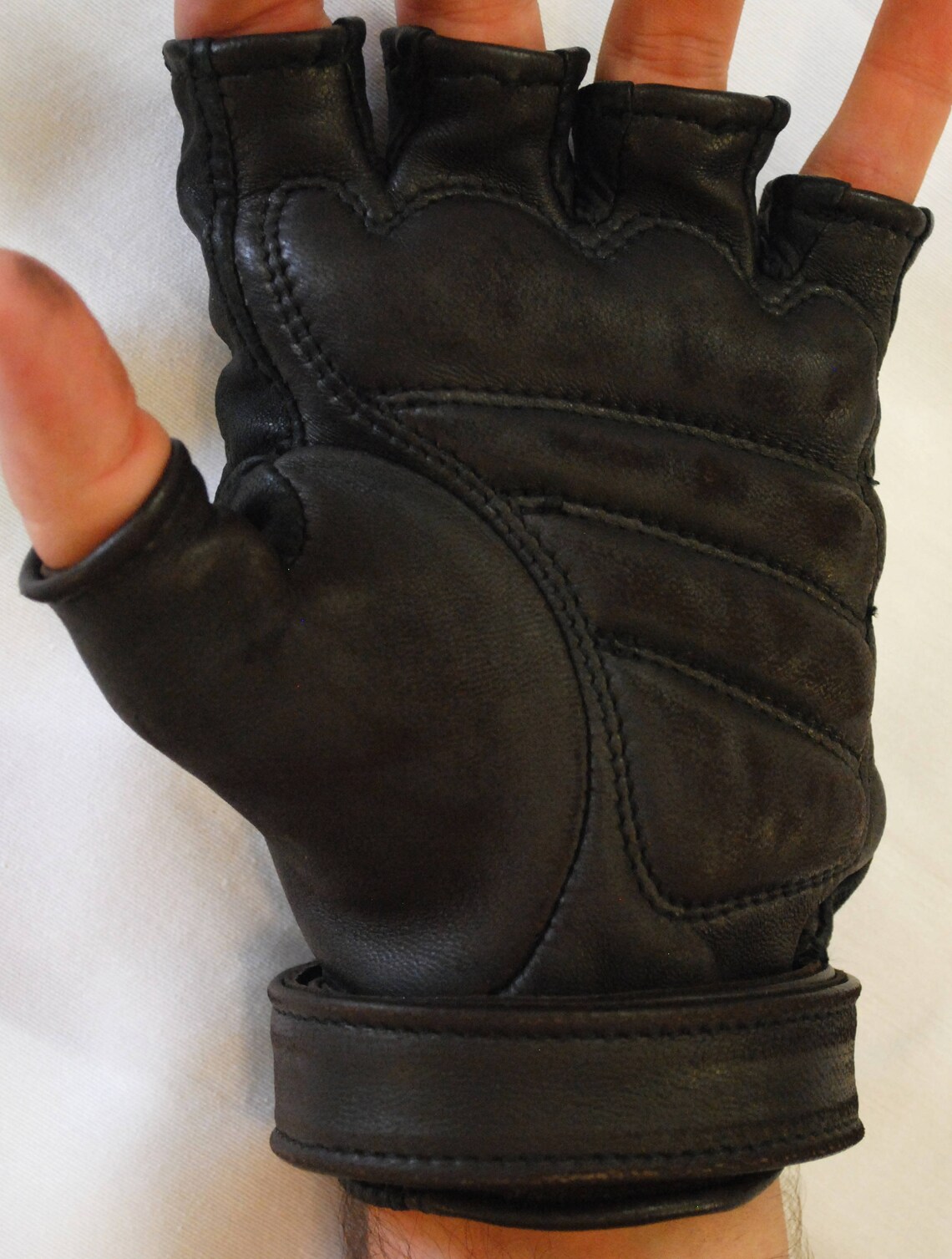 Real Leather Glove Without Fingers Etsy