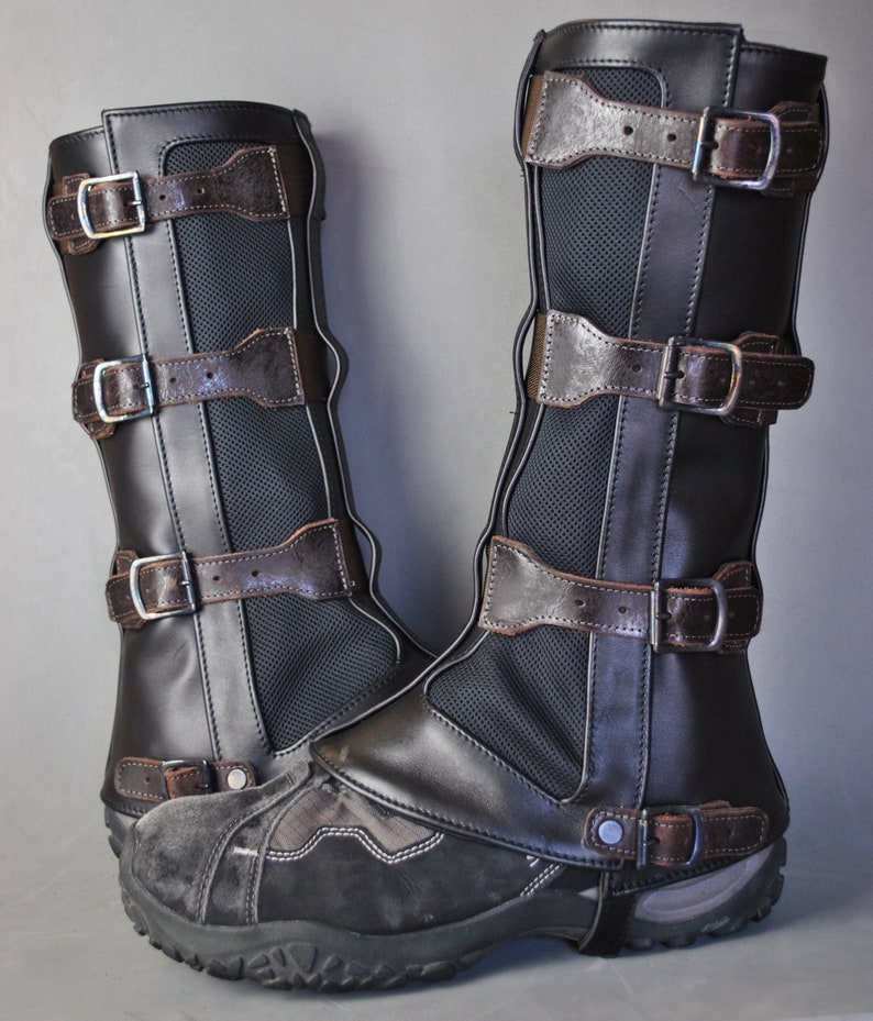 Real leather gaiters with mesh fabric Etsy