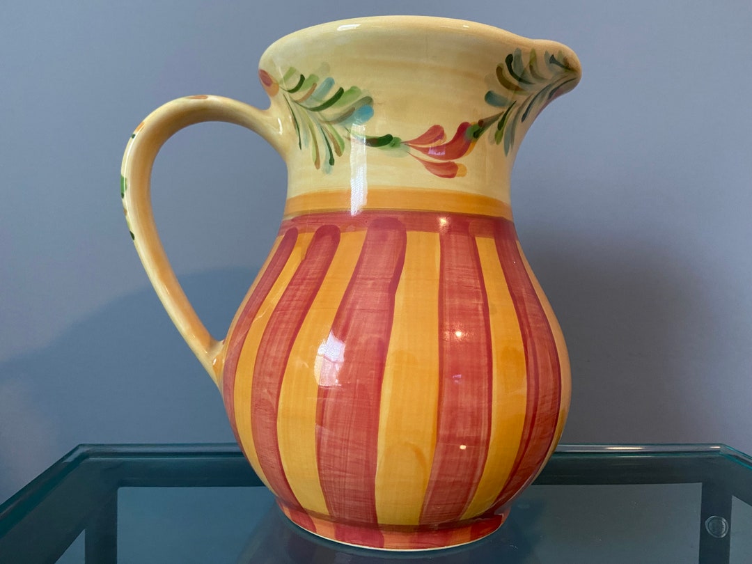 GAIL PITTMAN POTTERY Hand Painted Provencestyle Pitcher for Etsy