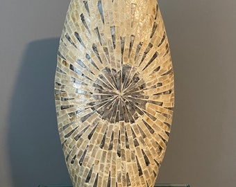 Beautiful Contemporary Mother of Pearl Vase - Home Decor Accent Piece