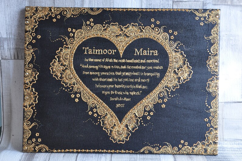 Muslim Wedding Gift Personalised Made to order Nikkah | Etsy