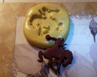 Cowboy, Cowgirl Rodeo, Miniature Flexible Silicone Mold-for polymer clay, sugar, wax, etc.