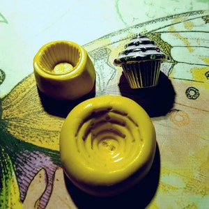 Two Part, Big Top Cupcake Flexible Silicone Mold-for polymer clay, resin, wax, etc.