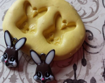 Miniature  Bunny Faces Flexible Silicone Mold