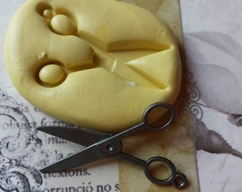 Little Scissors Flexible Silicone Mold - for polymer clay, wax, candy, fondant, resin, etc.