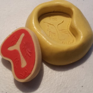 Miniature Raw Steak, Flexible Silicone Mold image 1