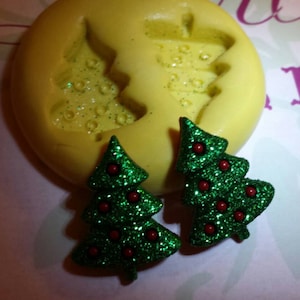 Christmas Tree Flexible Silicone Mold- for polymer clay, wax, fondant, resin, candy, etc.